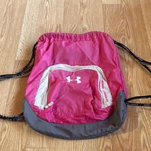 Under Armour Pink and Gray Backpack Bag